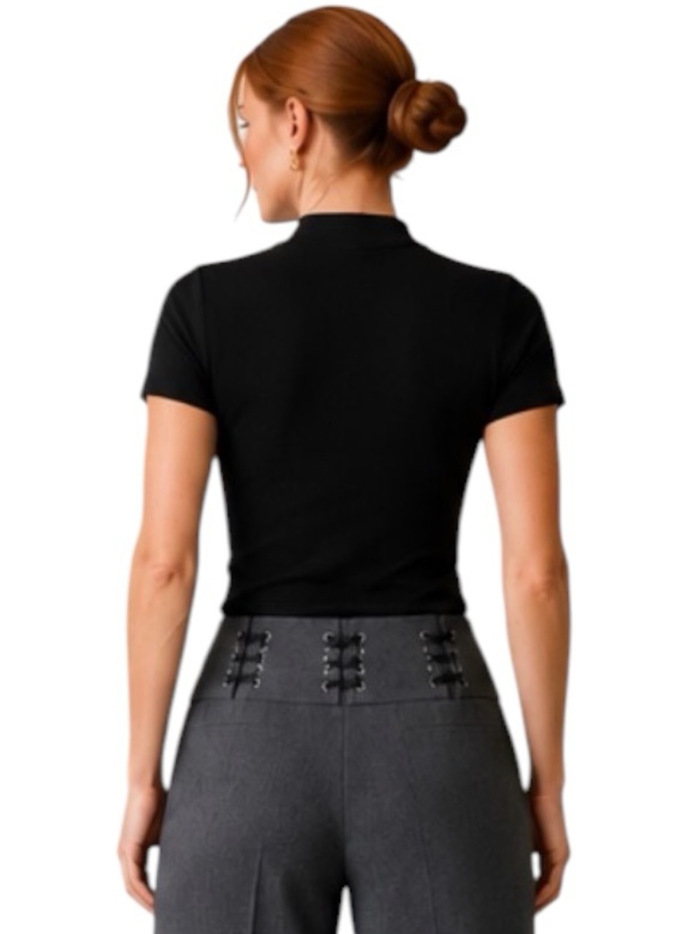 Vintage Nine West Gray Corset Lace Up Wide Leg Pants | Womens 10 | Y2K Statement